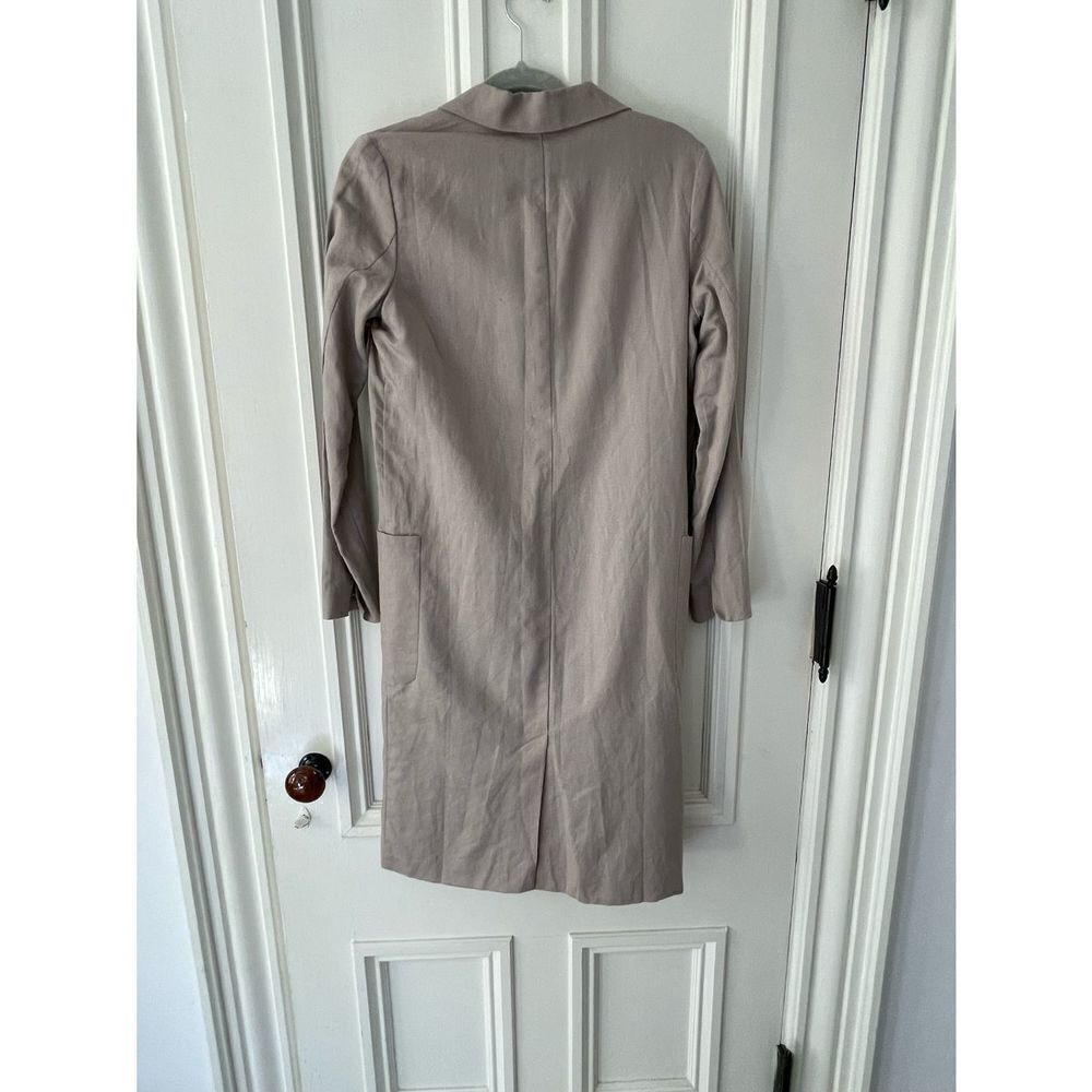 NWT Mod Ref lightweight beige button down dress coat/ trench coat S - Picture 2 of 5
